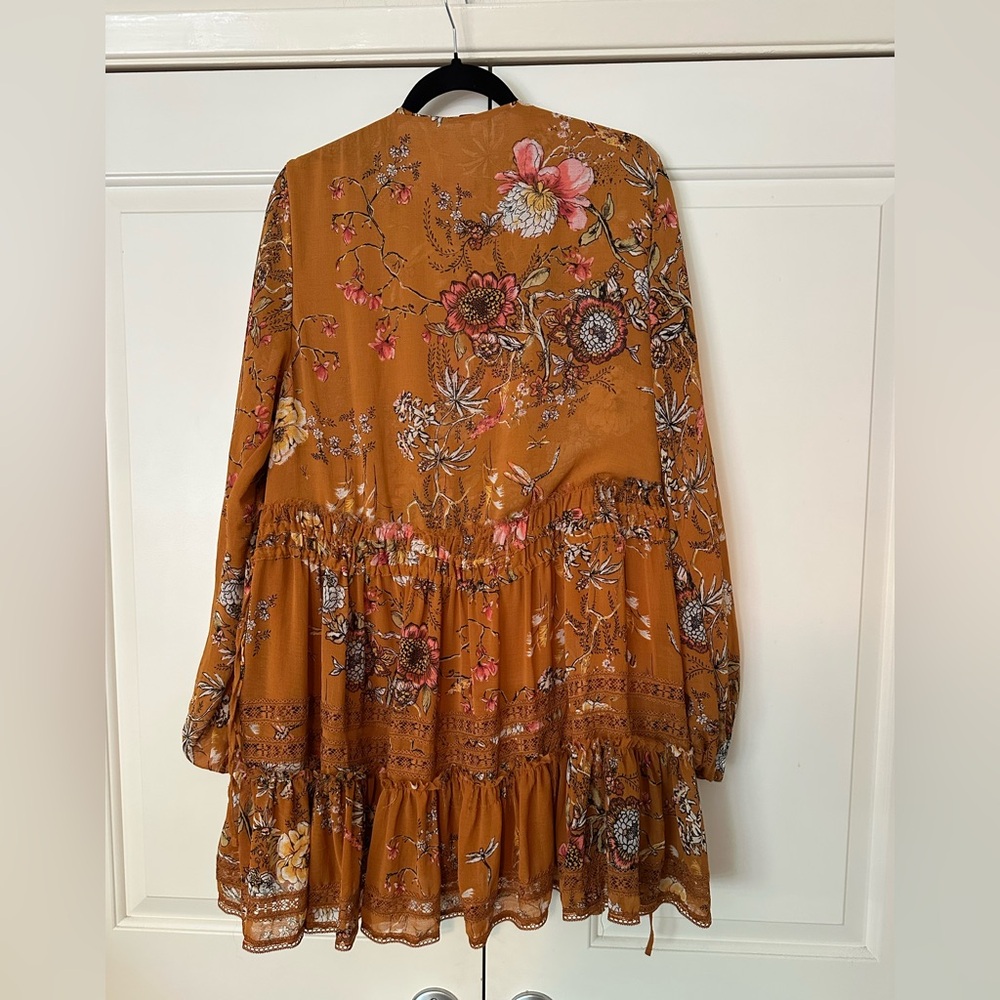 Free People Cherry Blossom Long Sleeve Mini Dress in Topaz Combo - Picture 7 of 8
